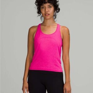 Lululemon race-length swiftly tank, size 6, pow pink